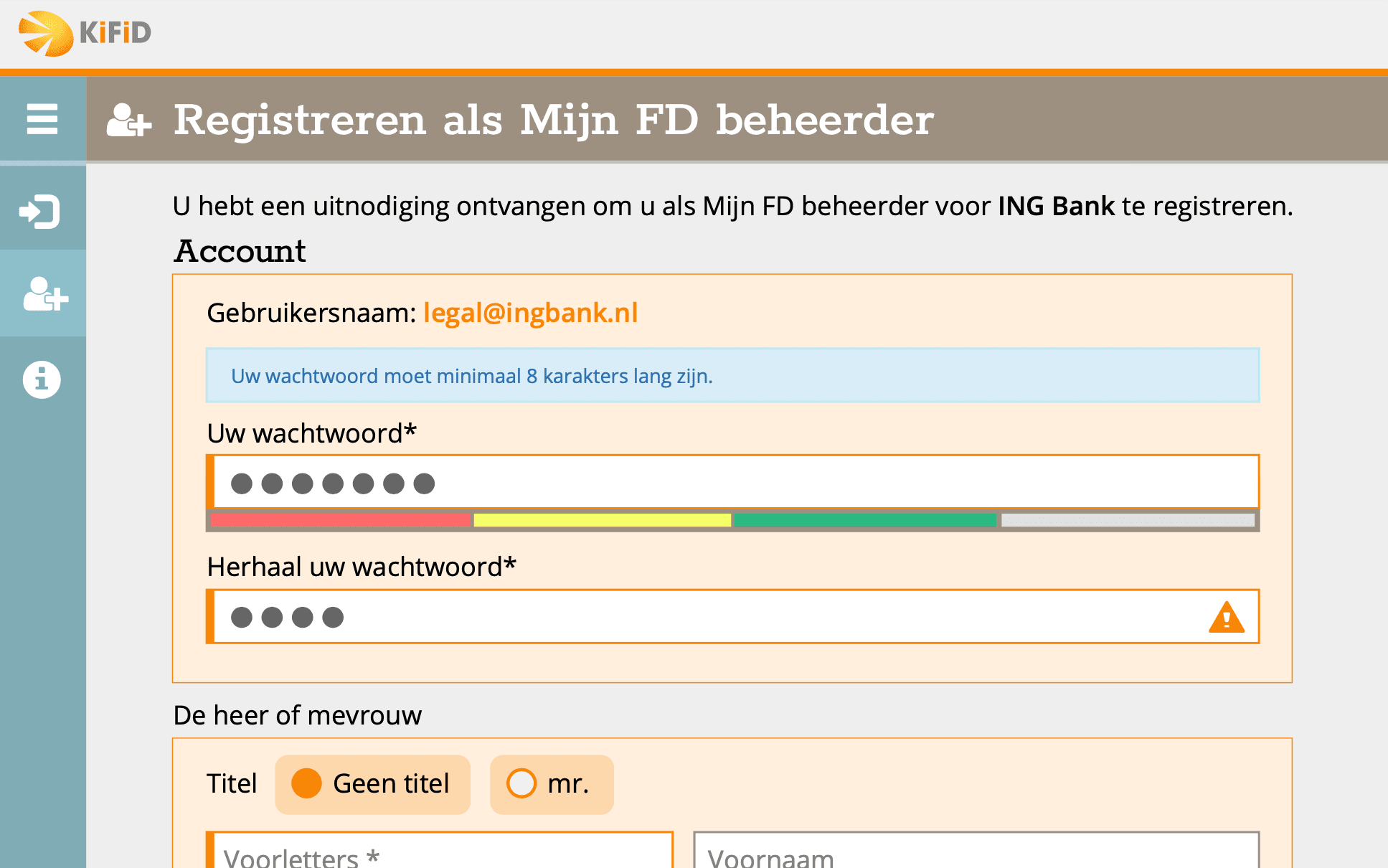 Mijn FD - Registreren