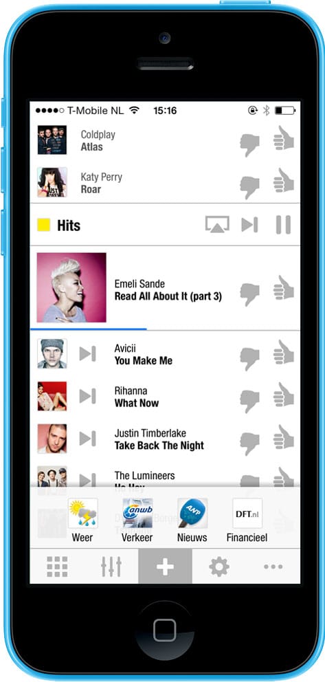 MyRadio app op iPhone 5c