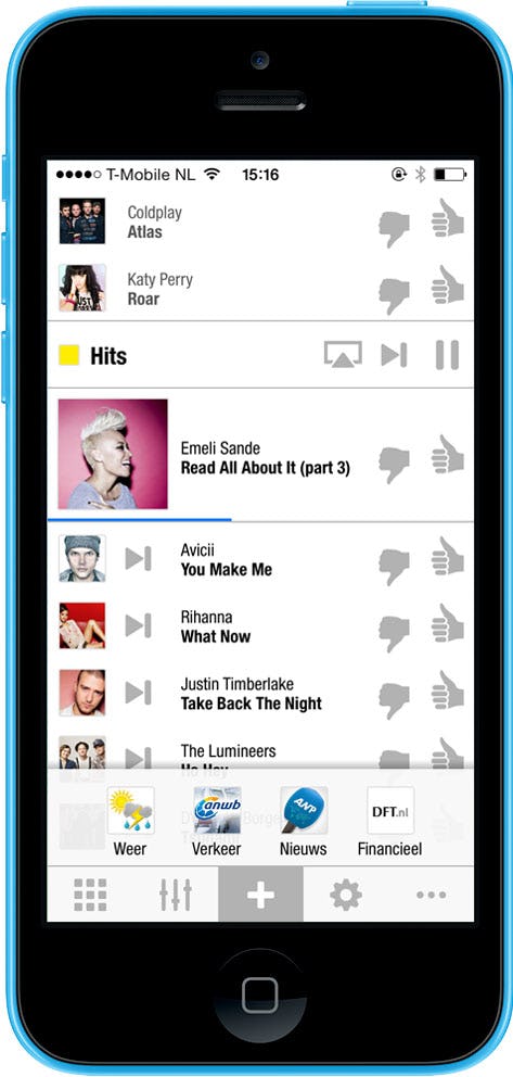MyRadio app op iPhone 5c